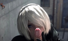 Cool 3D Animation Compilation of 2B with Smooth Cunt